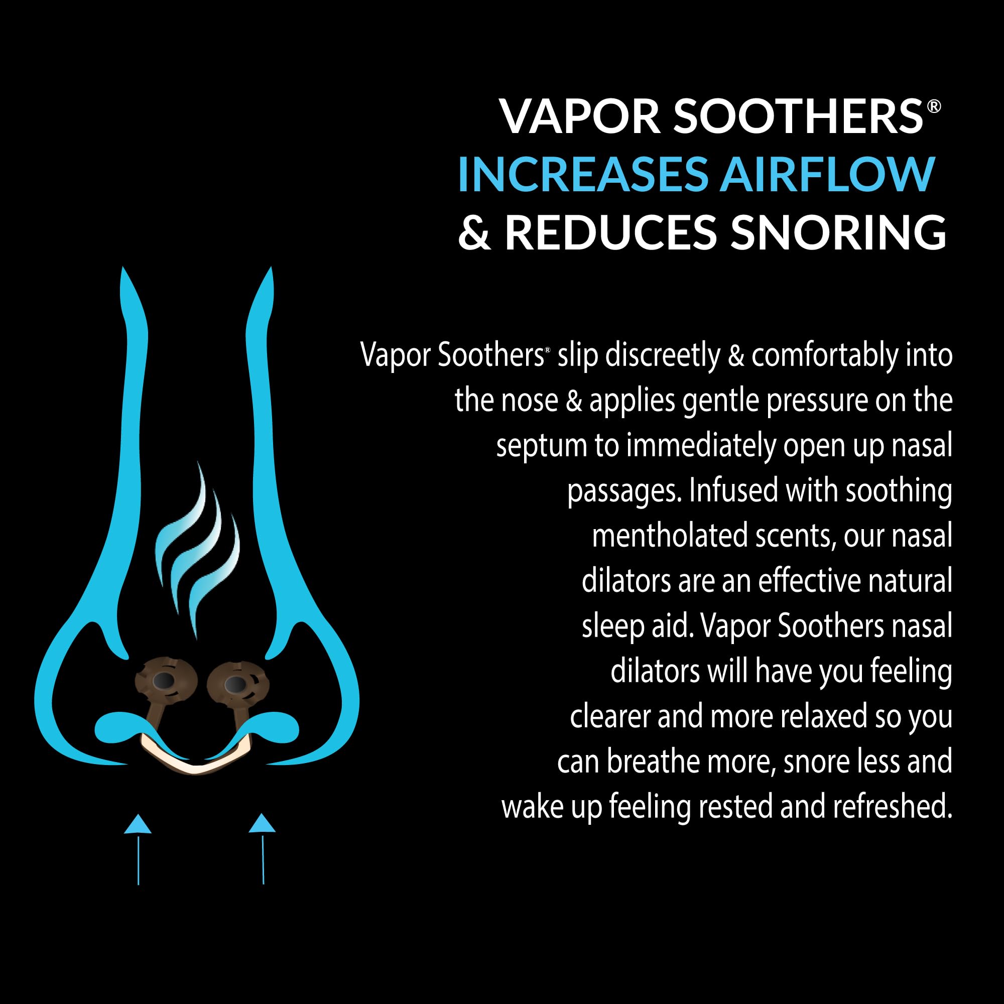 Vapor Soothers Mentholated Nasal Dilators for Breathing, Instant Nasal Congestion Relief, Nose Clips for Snoring, Nasal Dilators