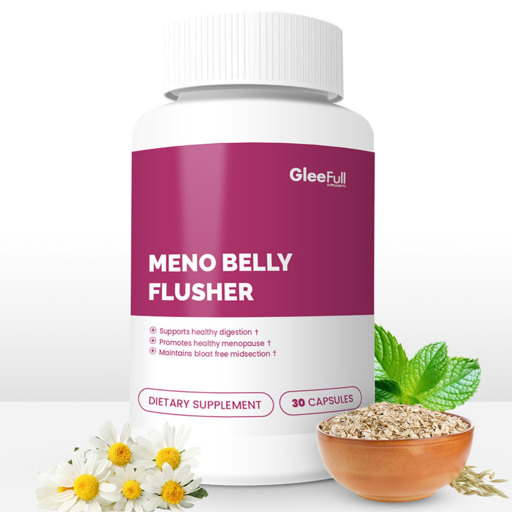 GleeFull Meno Belly Flusher - Menopause Supplements for Women - Hormone Balance for Weight Loss - Supports Digestion to Maintain