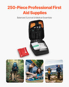 VEVOR Survival First Aid Kit, 250 Pieces, 600D Nylon Trauma First Aid Bag, Survival Gear and Equipment, Emergency Kits, for Men