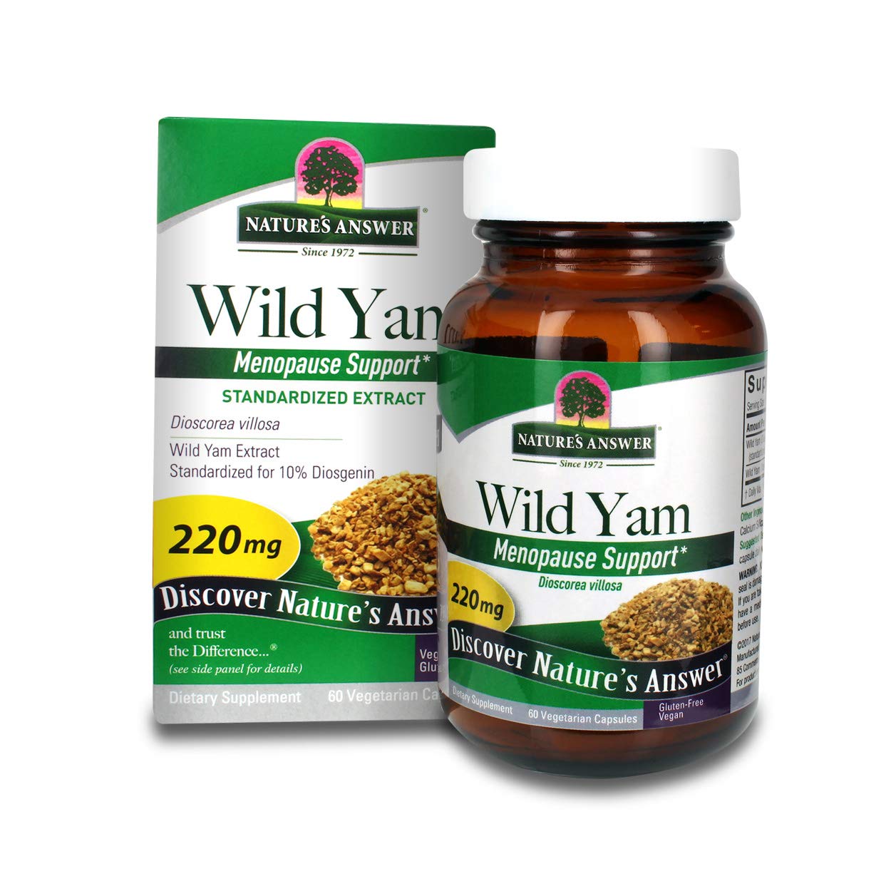 Natures Answer Wild Yam Root 60-Capsules | Menopause Support | Supports Female Hormonal Balance | Gluten Free, Non-GMO, Vegan, 