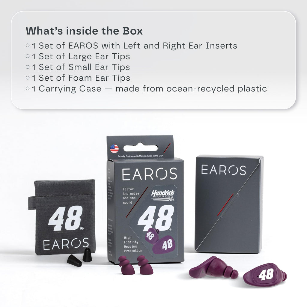 EAROS Hendrick Motorsports Car 48 High-Fidelity Ear Plugs - Durable Reusable Hearing Protection - Preserve Clear Sound While Pro