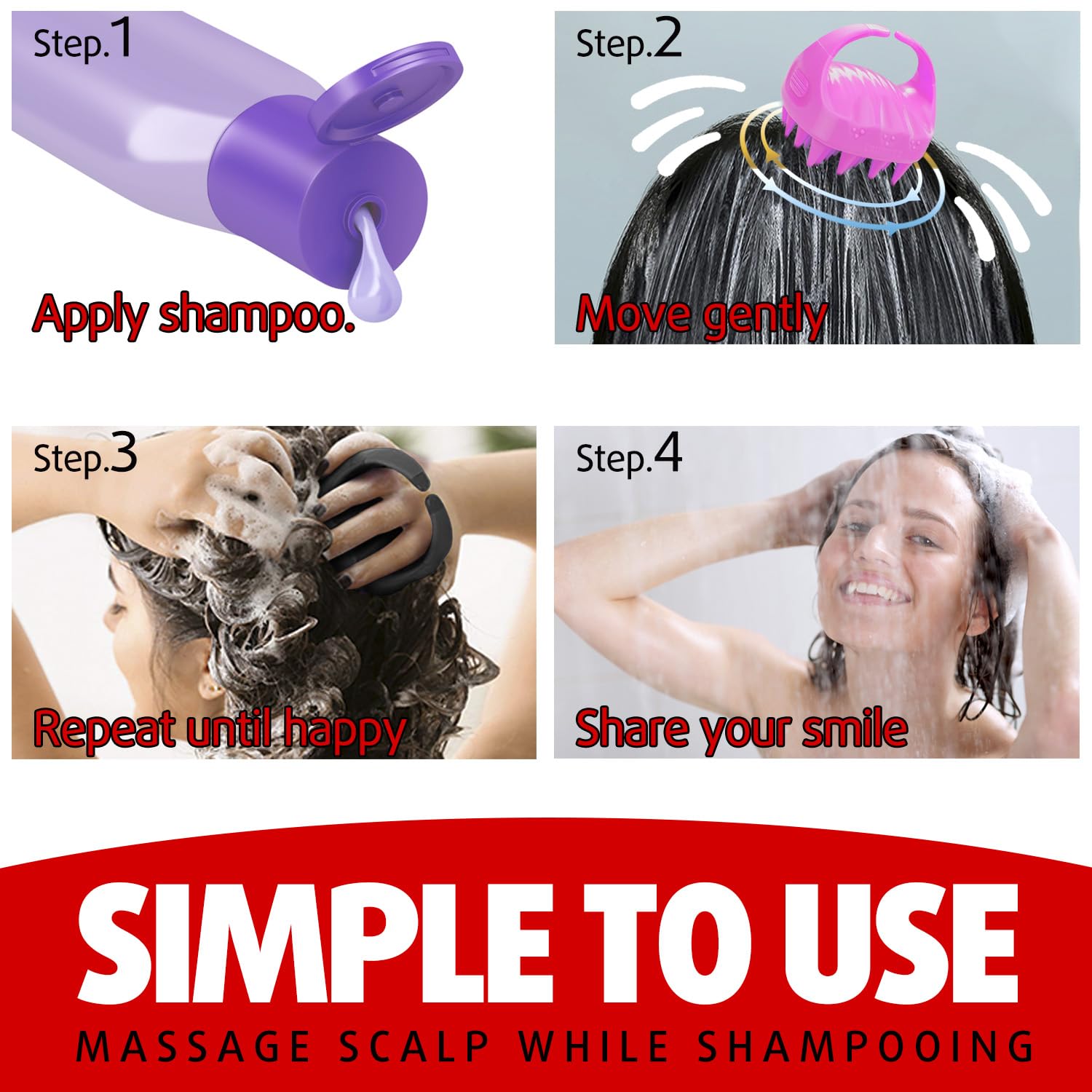 Cbiumpro Scalp Massager, Hair Shampoo Brush, Scalp Brush, Scalp Scrubber for Dandruff Removal, Ultra Soft Silicone Scalp Exfolia