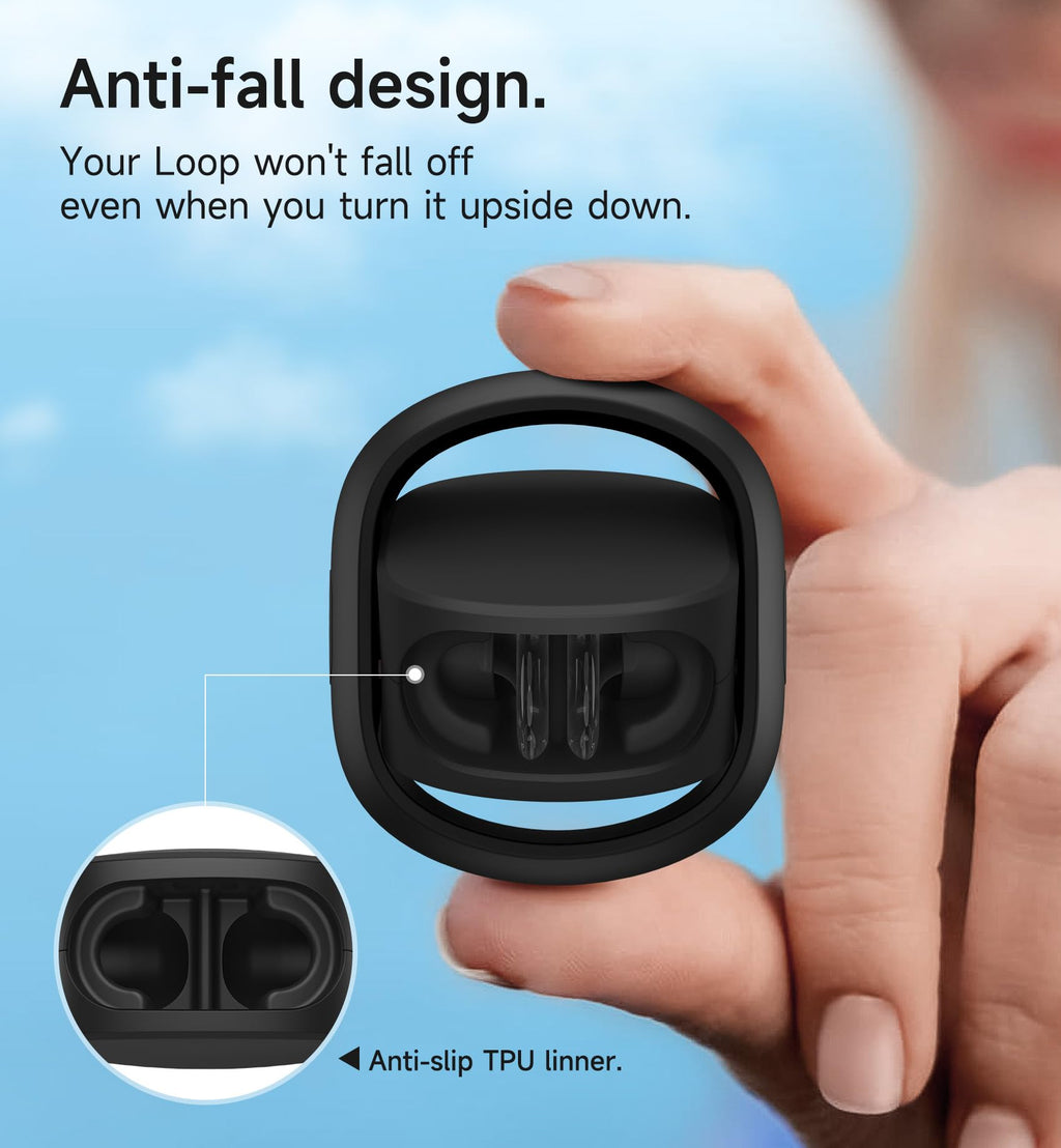 SURITCH Case for Loop Earplugs, Portable Storage Container for Earplugs & Accessories, Black