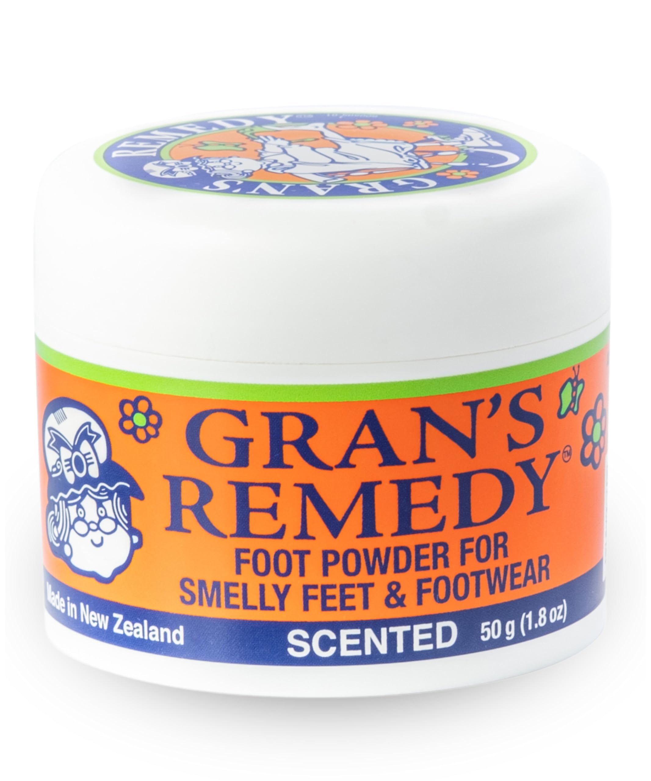 Grans Remedy Scented Foot Powder - Effective Odor Eliminator & Moisture Absorbing Shoe Deodorizer for Shoes and Feet - Travel S