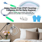 CPAP Hose Cleaner Kit - CPAP Tube Cleaning Brush, CPAP Hose Brush, LongFlexible CPAP Tube Brush with Basin, Drying Hook & Gloves