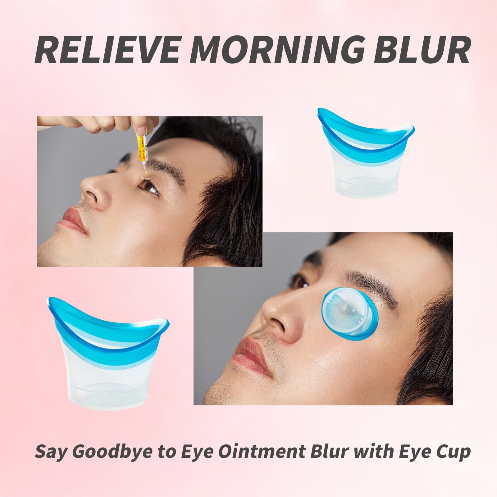 BRBASAP Eye Wash Cup 4Pack Eye Wash Kit Bath Kit Silicone Eyelash Lid Care for Tired Dry Eyes Effective Eye Cleaner Solution wit