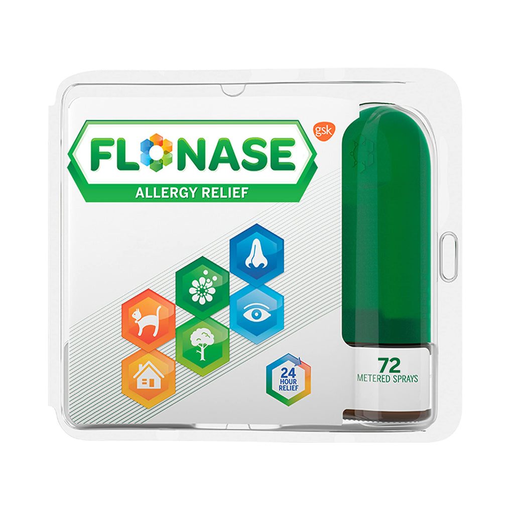 Flonase Allergy Relief Nasal Spray, 24 Hour Non Drowsy Allergy Medicine, Metered Nasal Spray - 72 Sprays - Fall and Seasonal All