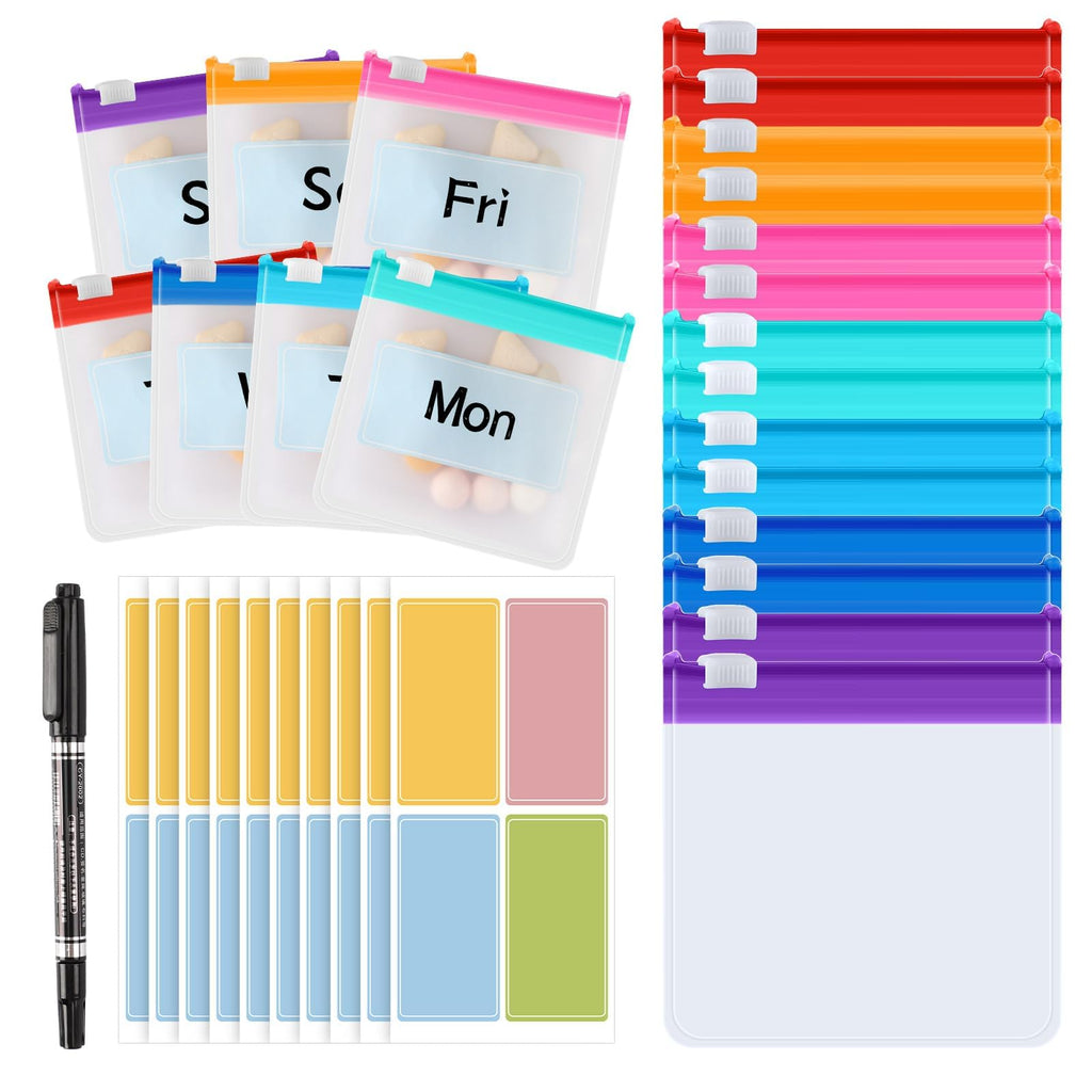 MARFOREVER 25 Pcs Pill Pouch Small Pill Bags Reusable Medicine Organizer Travel Pill Container Storage Pill Case with Slide Lock