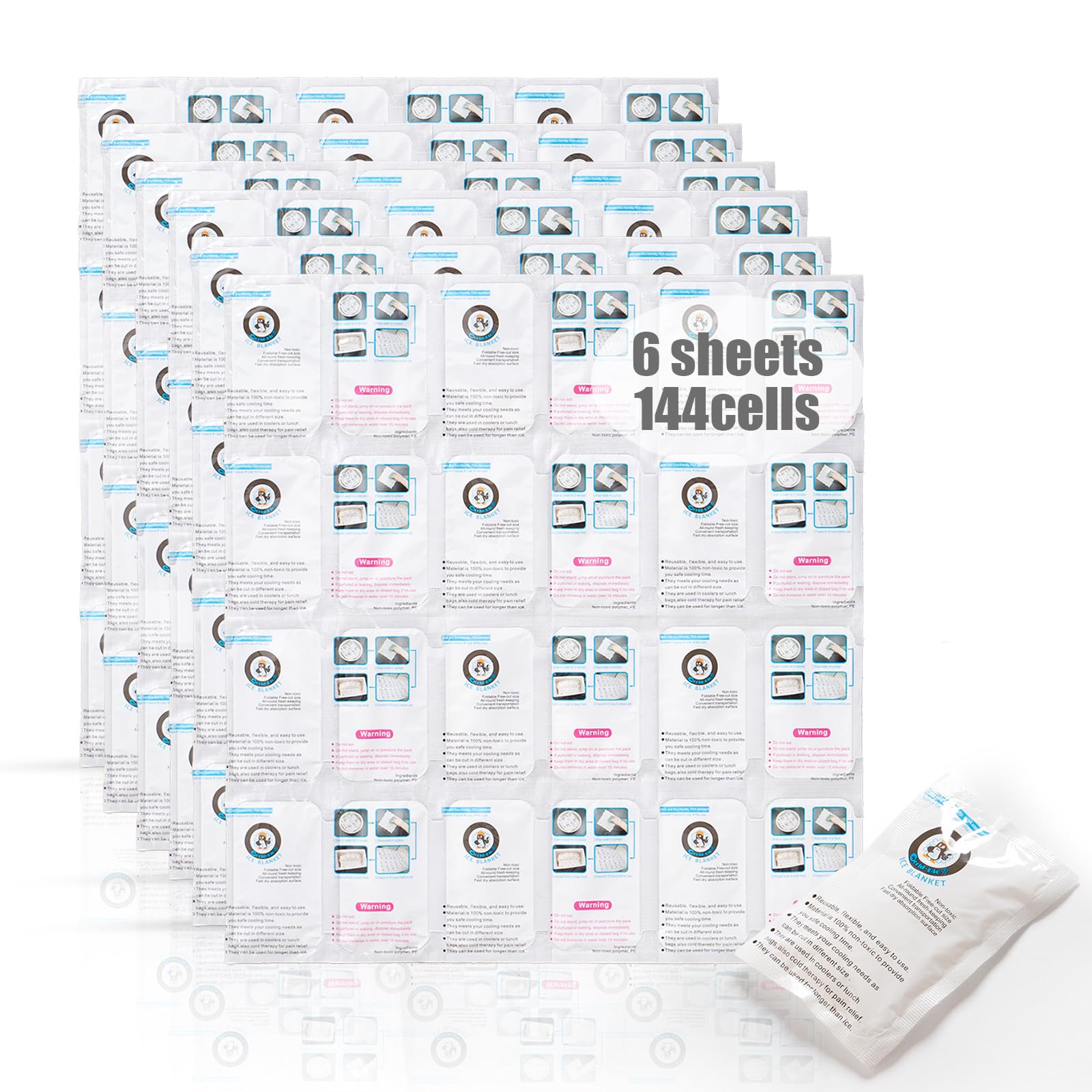 Shipping Cold Packs Dry Ice for Shipping Frozen Food, Flexible Cold Ice Pack Sheets for Coolers, Long Lasting Freezer Ice Packs 