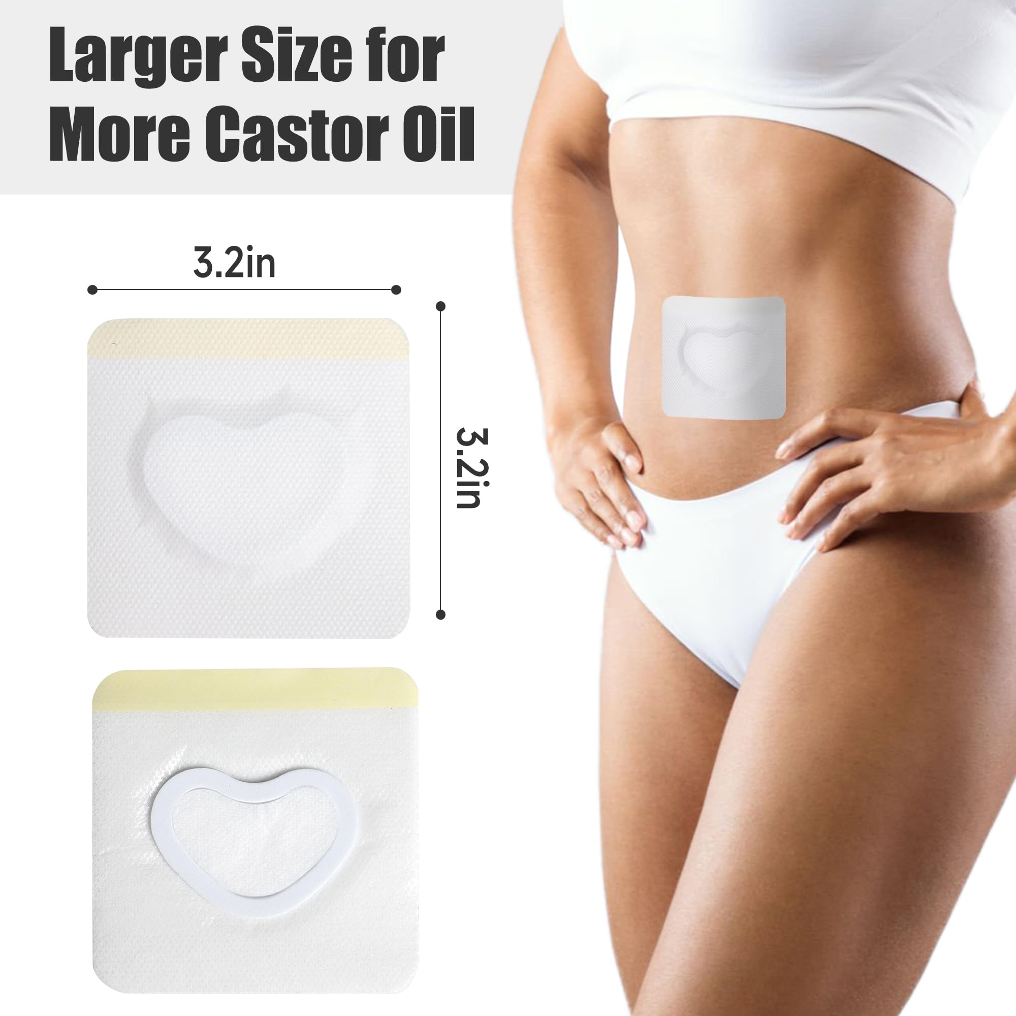 108pcs Castor Oil Patches for Belly Button, Castor Oil Pack Wrap for Belly Button, Self Adhesive Disposable Patch Cover