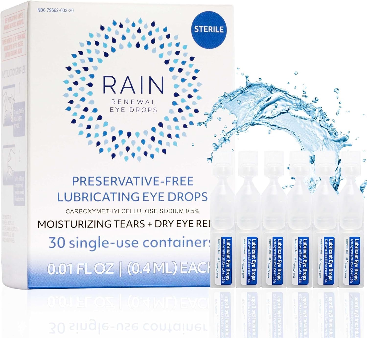 Rain Preservative Free Eye Drops for Severe Dry Eyes - More Natural Eye Drops for Dry Eye Relief - Proprietary Formula Relieves