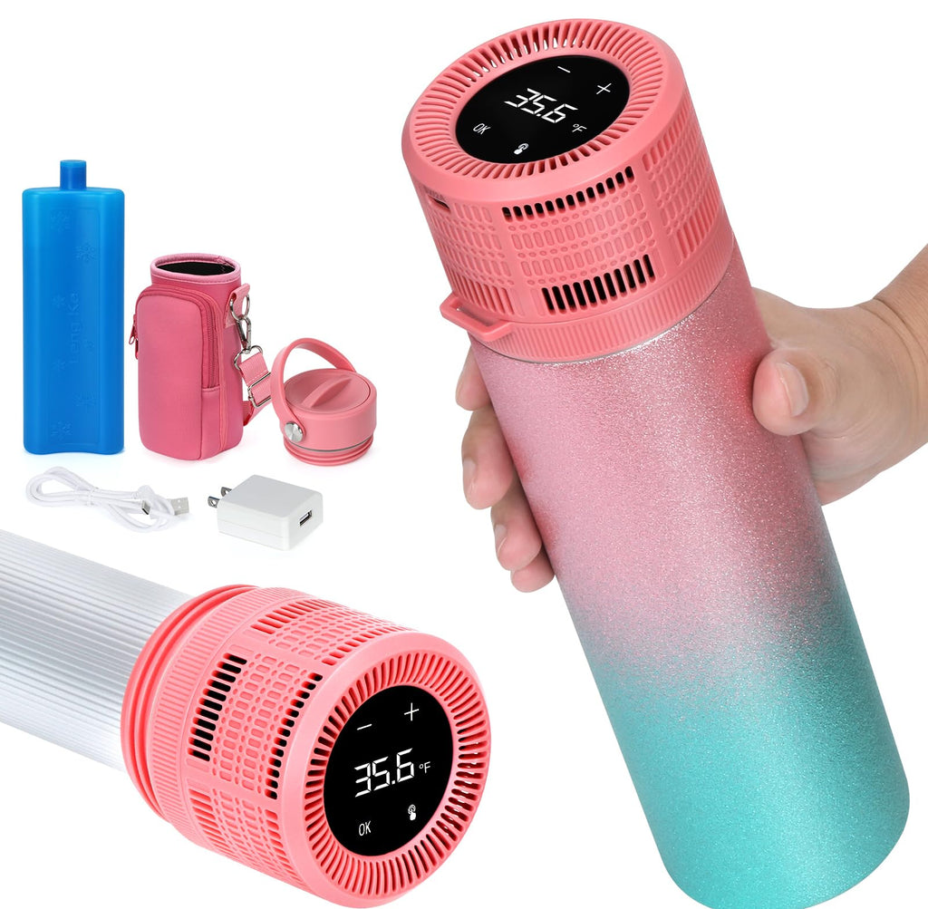 LengKe Electric Insulin Cooler Travel Case, USB Charger & Biogel Ice Box - Unlimited Hours, 35-68F Custom & Display Temperature 