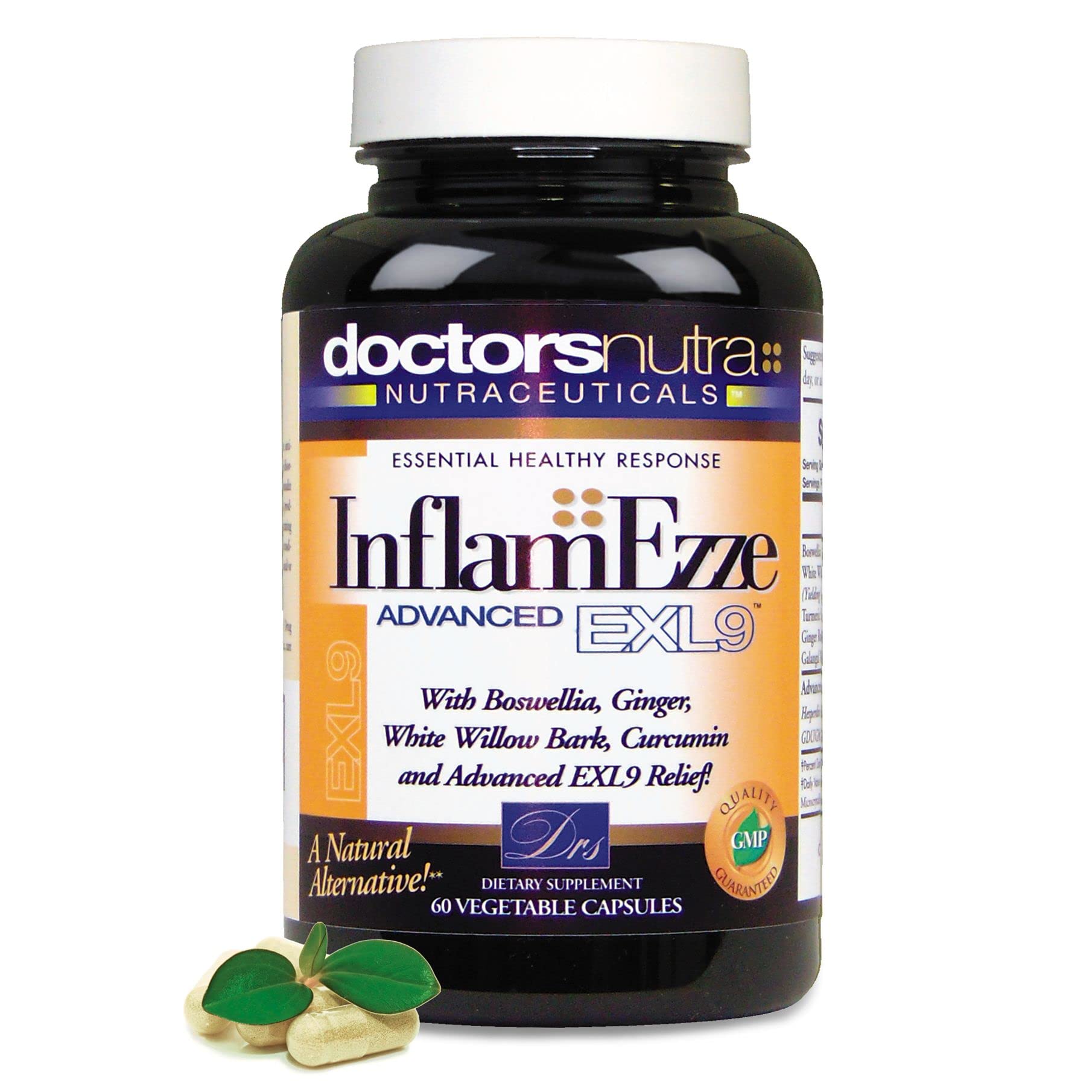 Doctors Nutra Nutraceuticals InflamEzze - Turmeric, Curcumin, Ginger Supplement - Gluten-Free, 60 Capsules