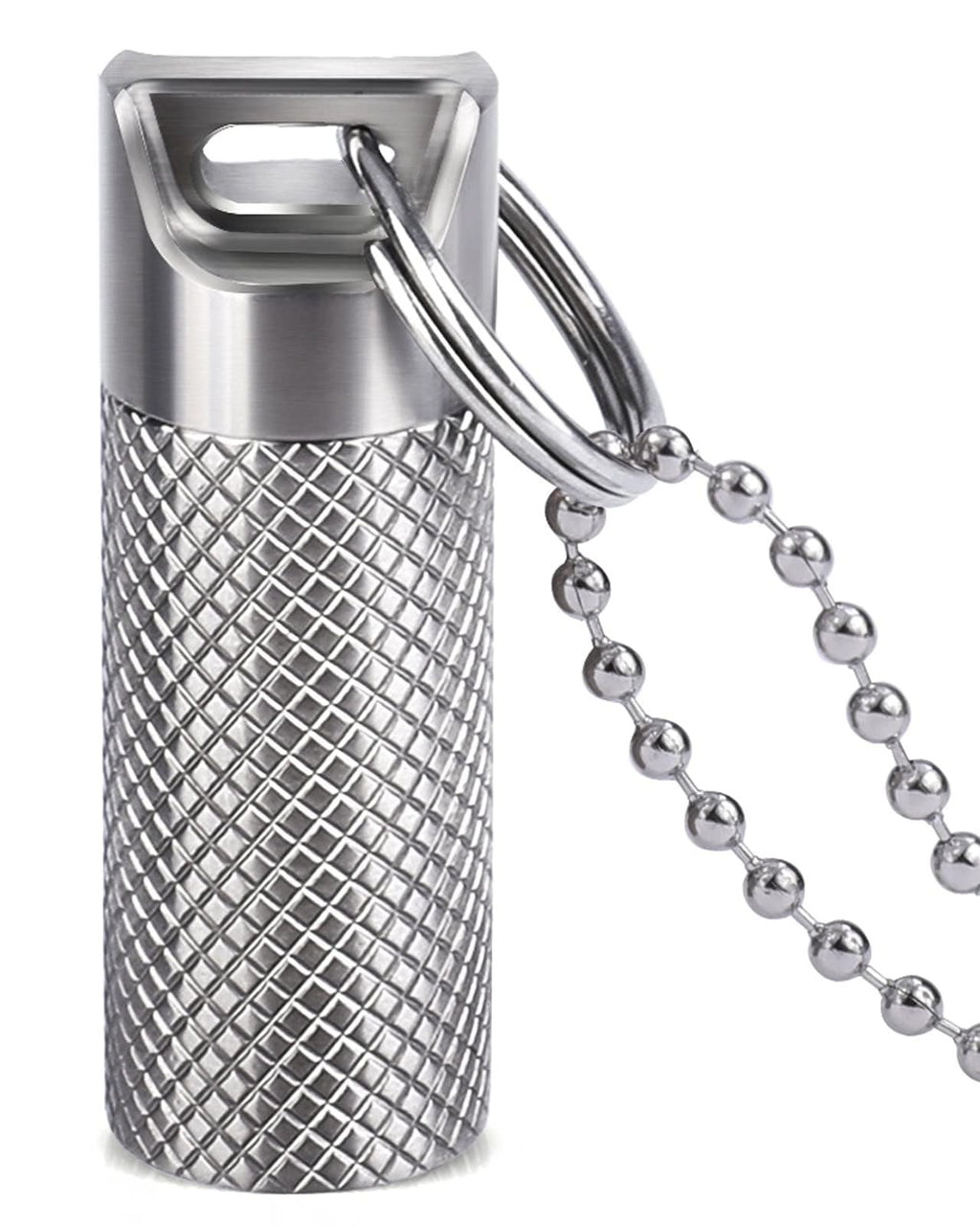 Opret Titanium Pill Container with Keychain & Necklace, Waterproof Pill Case for Emergency Aspirin & Nitroglycerin, Mini Pill Ho