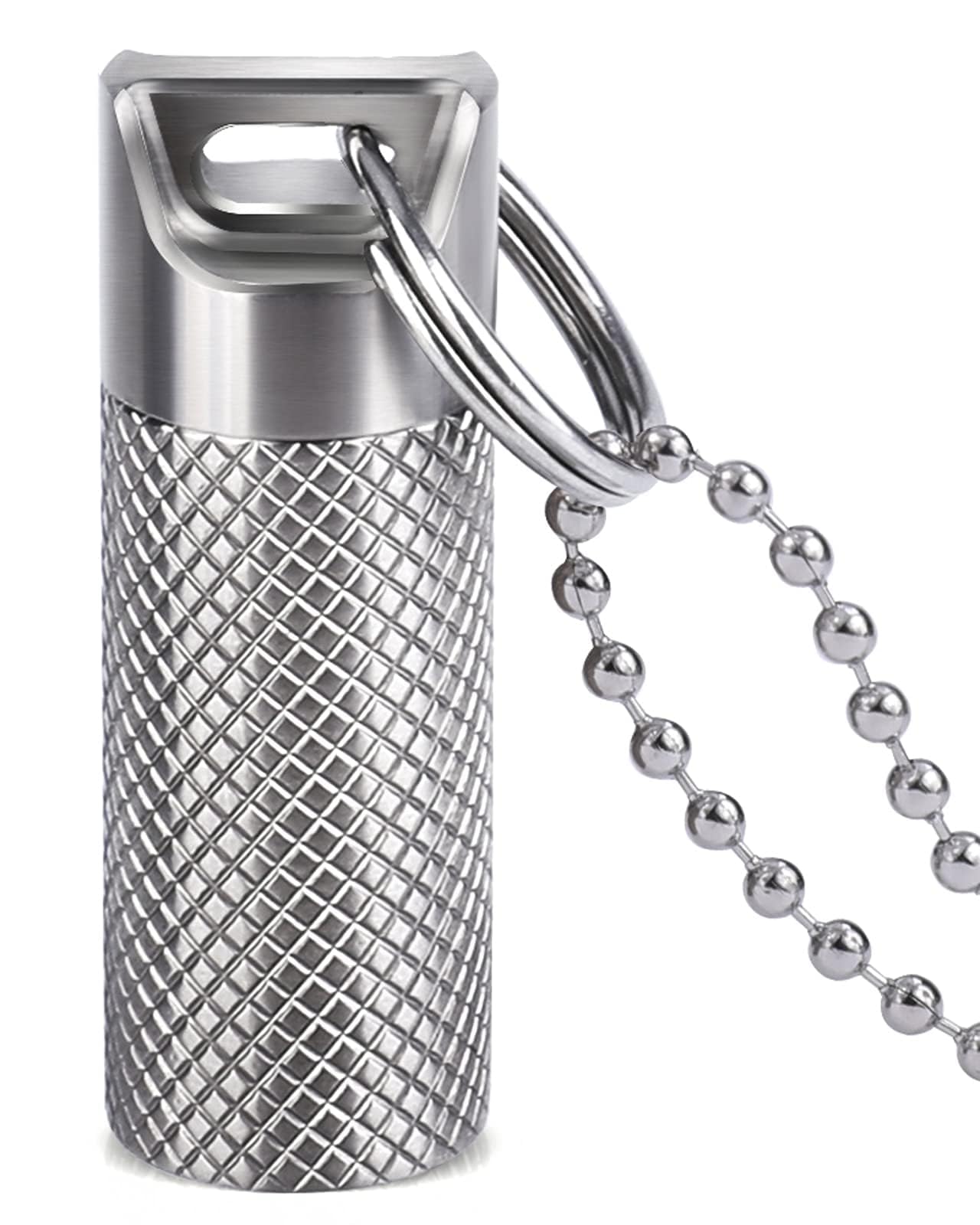 Opret Titanium Pill Container with Keychain & Necklace, Waterproof Pill Case for Emergency Aspirin & Nitroglycerin, Mini Pill Ho