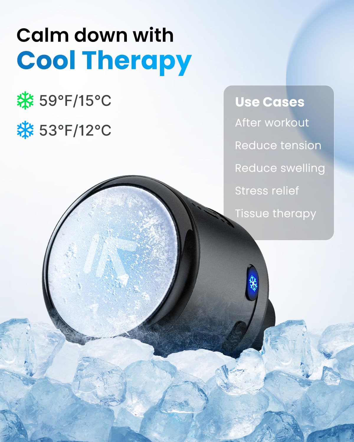 RENPHO Massage Gun Head with Heat and Cool for Model RP-GM171-N1, R-WMG08, Percussion Muscle Massager Attachment, Portable Recha