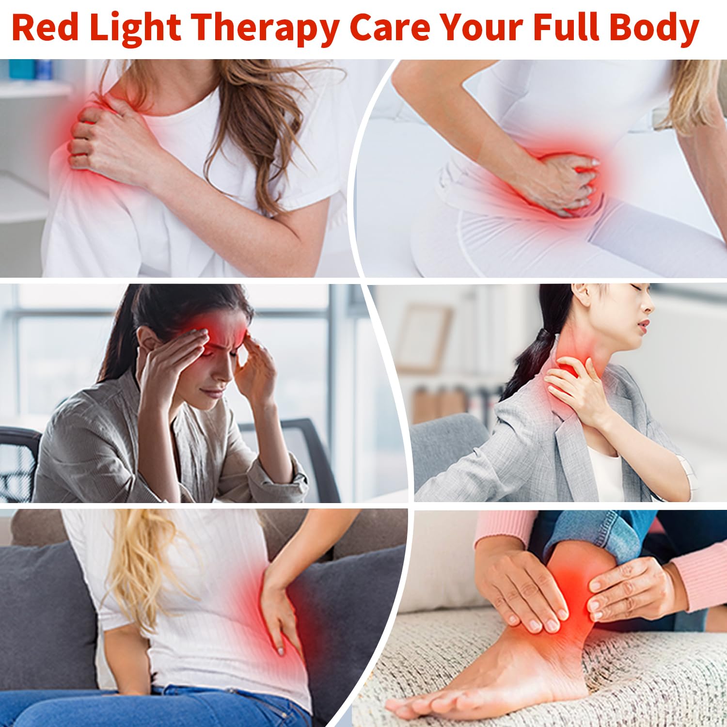 Red Light Therapy for Face Body, 5 Heads Red Infrared Light Therapy Device, 7Colors Full Body Red Light Therapy Devices, 660nm a
