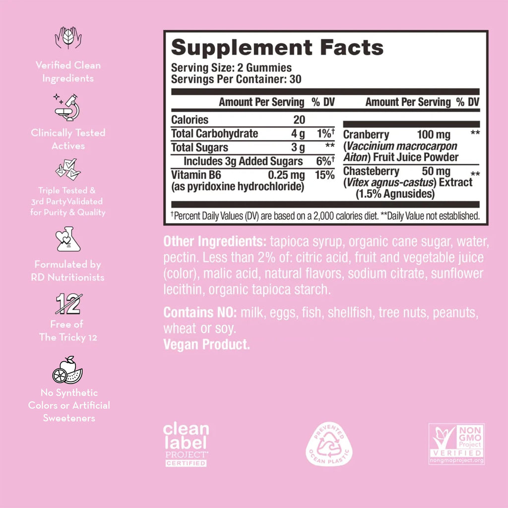 HUM Nutrition SOS PMS Gummies, Helps Relieve PMS Symptoms, Bloating Relief, Mood Swings, Hormonal Balance with Chasteberry Vitex