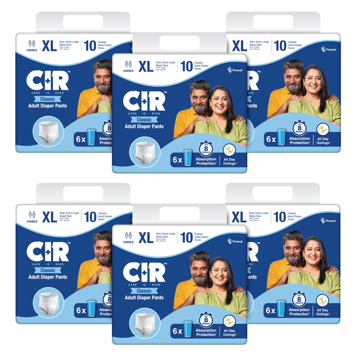 Cir Classic Adult Diaper Pants Style | Adult Diapers Xl Size (Extra Large) | Waist Size (101155 Cm | 4061) |8 Hr Absorption 