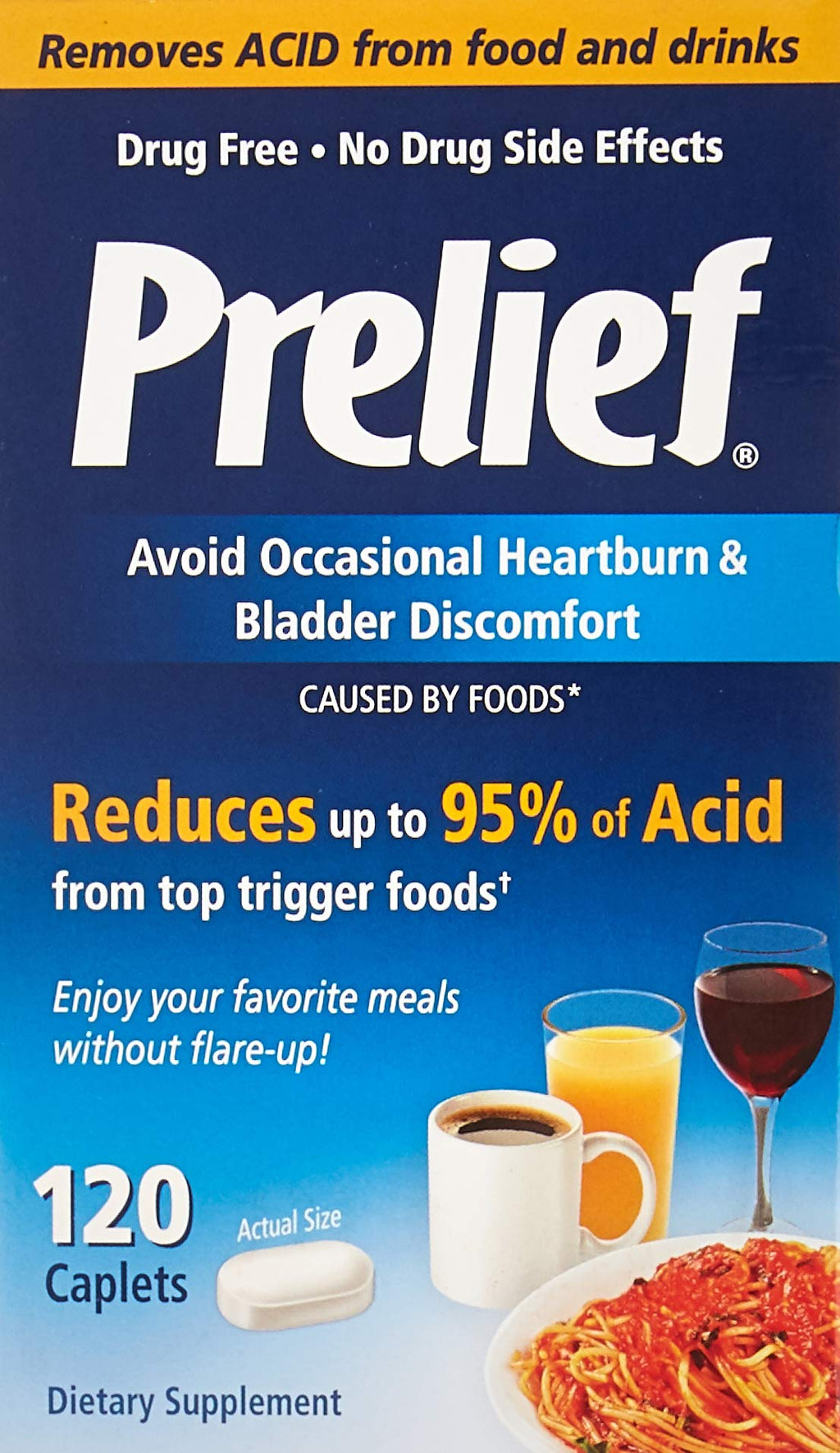 Prelief Dietary Supplement - 120 Caplets, Pack of 2