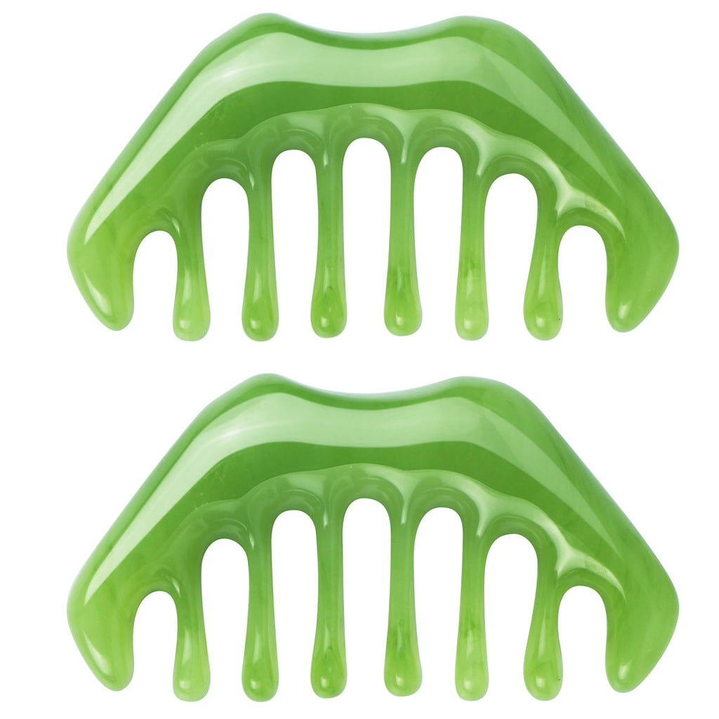 HAZUU Handheld Massage Comb for Scalp and Meridian Therapy - Natural Resin Guasha Scraping and Multi-Functional Head Massager To