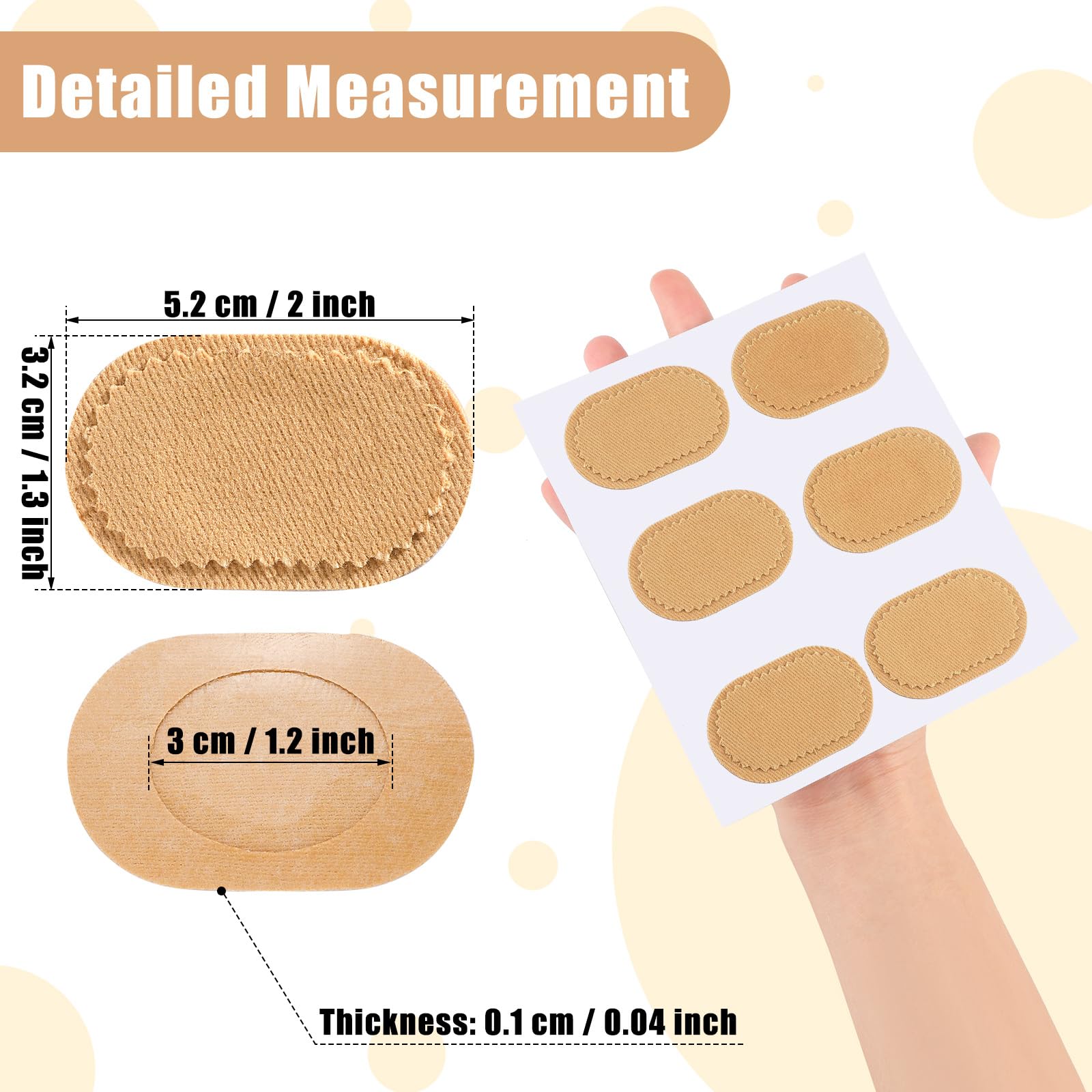 Funtery 30 Pcs Foot Callus Cushion Toe Cushions Pad Foot Protector Pads Corn Mat Patches Shoe Accessories for Women Men Fabric F