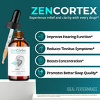 IDEAL PERFORMANCE Zencortex Tinnitus Relief for Ringing Ears Drops, Zencortex Ring Clear Tinnitus Drops, Tinnitus Treatment Supp
