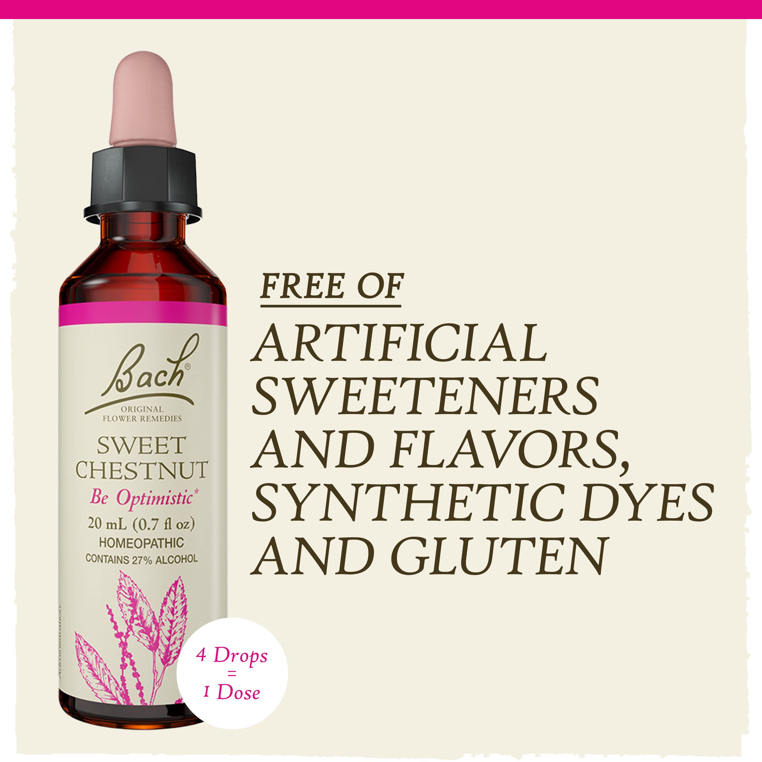 Bach Original Flower Remedies, Sweet Chestnut for Optimism, Natural Homeopathic Flower Essence, Holistic Wellness and Stress Rel