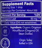 Zongle Therapeutics Organic, Oregano Oil, Food Grade, Safe for Ingestion, Edible, for Drops, Kids - 100% Pure, Oregano Essential