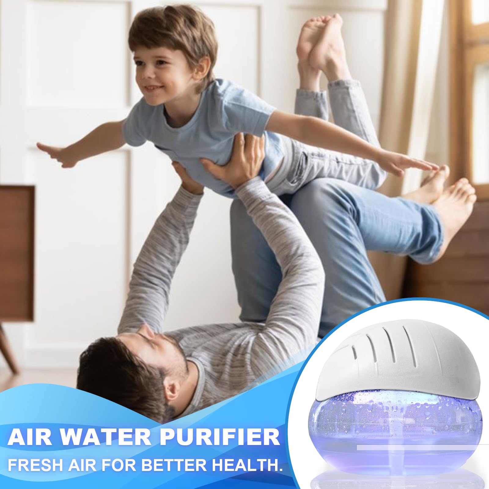 Air freshener (White) - for home, bedroom and office - Essential oil aroma diffuser with LED coloured night light with soothing
