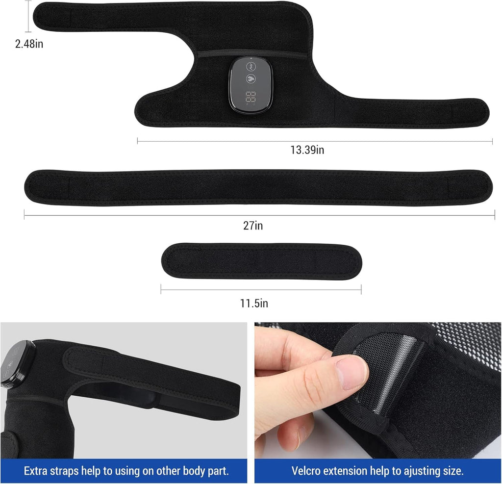 Knee Massager for Circulation, Knee Heating Pad for Arthritis with Massage, Heated Knee Massager with Heat and Vibration