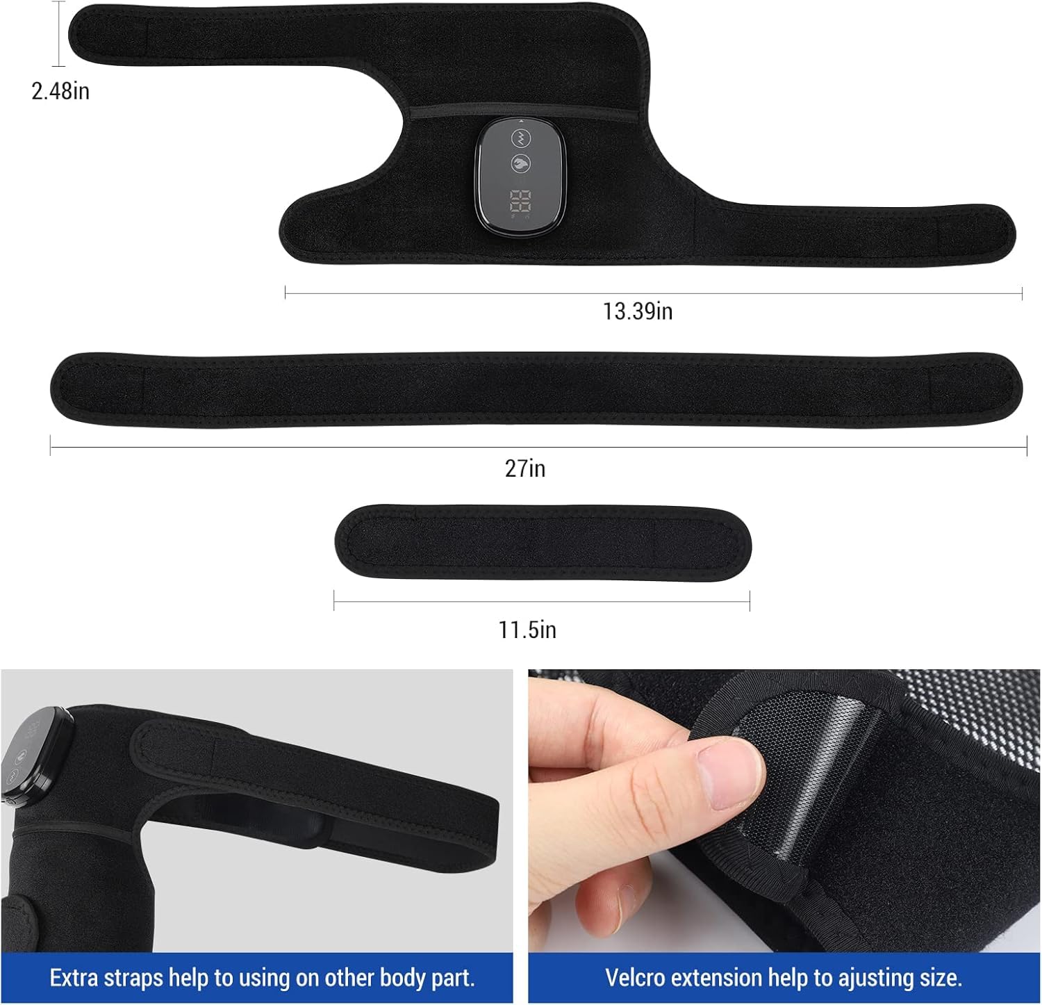 Knee Massager for Circulation, Knee Heating Pad for Arthritis with Massage, Heated Knee Massager with Heat and Vibration