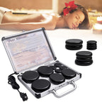 Hot Stones Massage Warmer Kit, 9Pcs Hot Stones Massage Set Portable Hot Stone with Heater, Hot Rocks Basalt Massage Stones for H