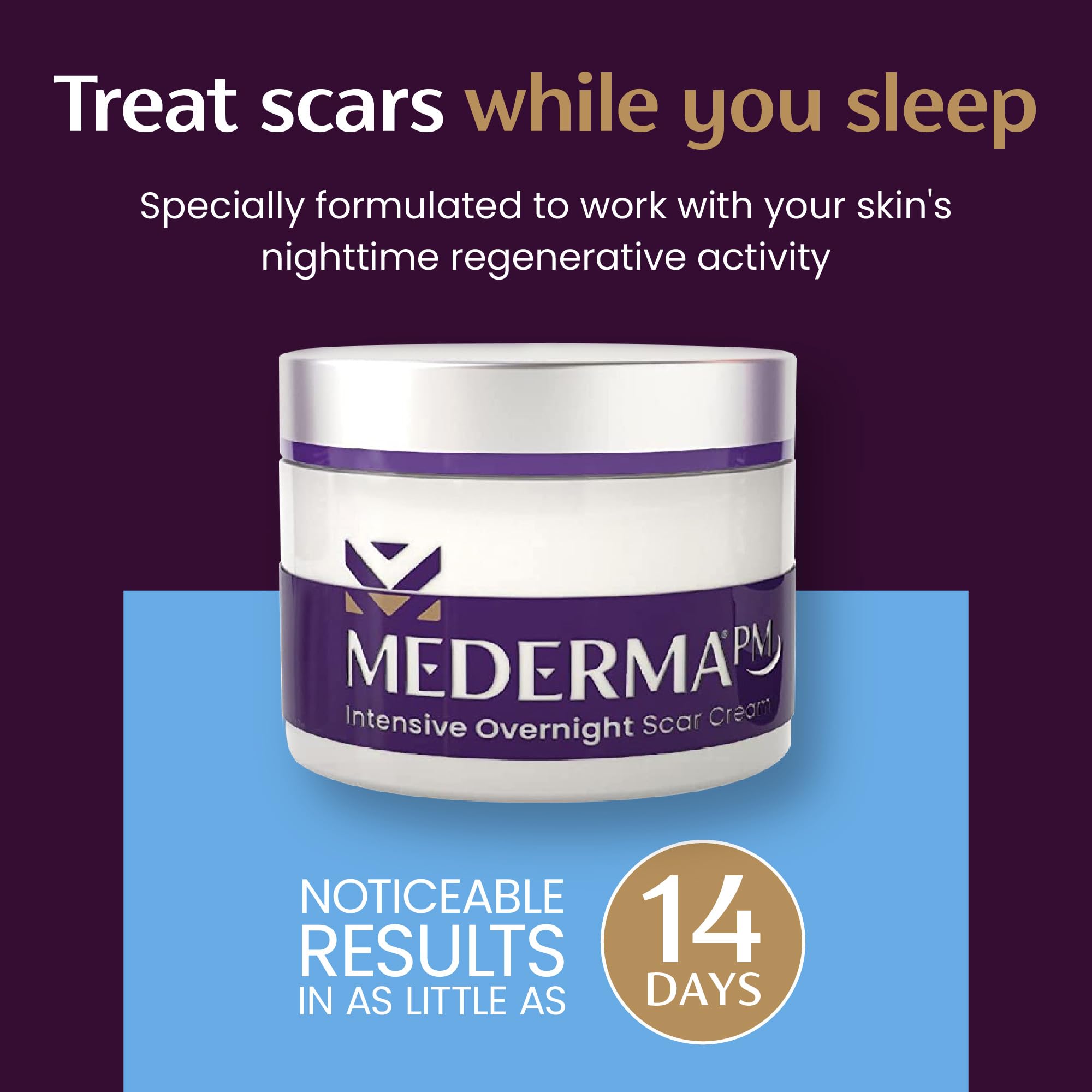 Mederma PM Intensive Overnight Scar Cream, Works with Skin's Nighttime Regenerative Activity, Clinically Shown to Make Scars Sma