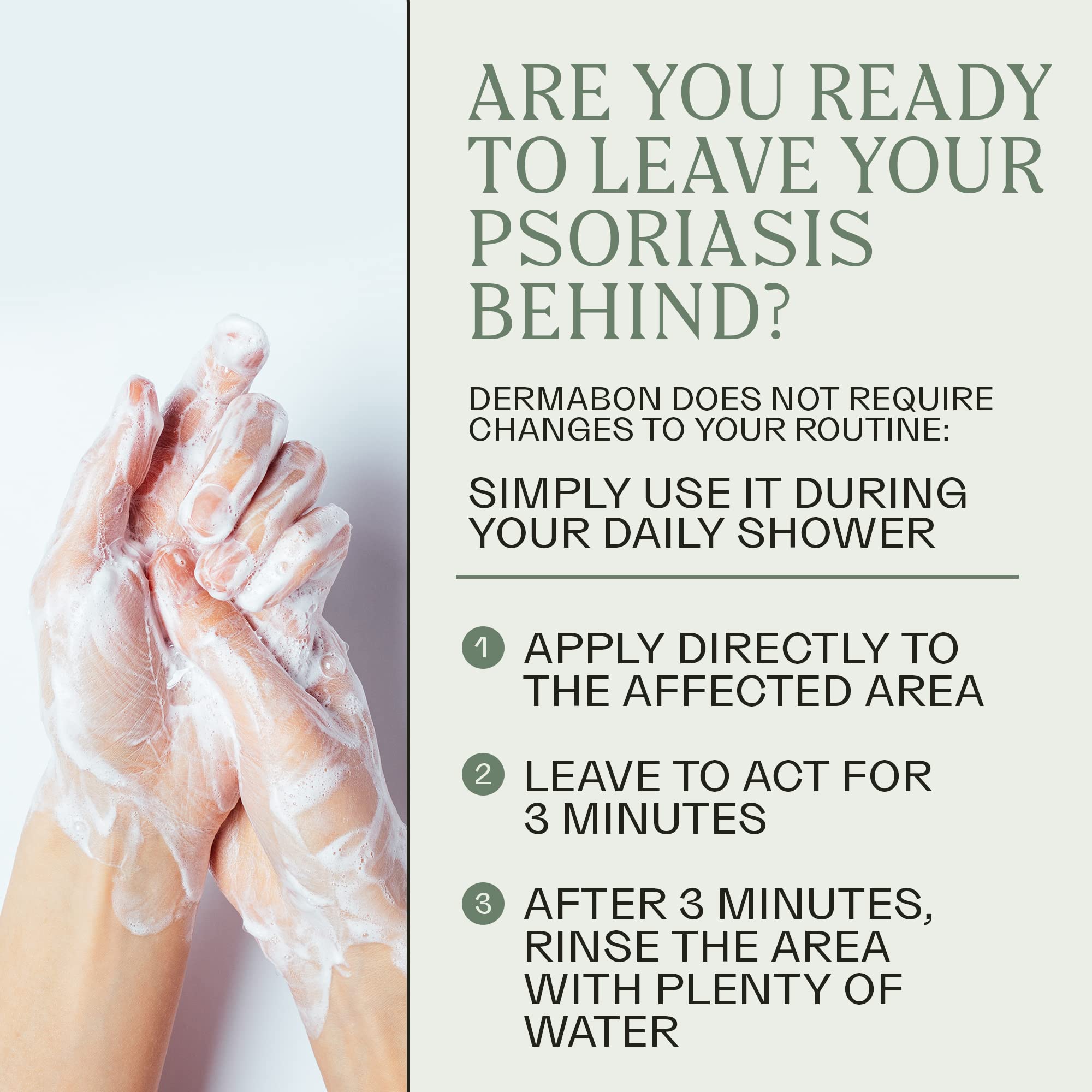 Dermabon Psoriasis Cleanser, Seborrheic Dermatitis & Eczema Soap | Dermatologist Recommended | 2% Coal Tar - Soothes Itching, Re