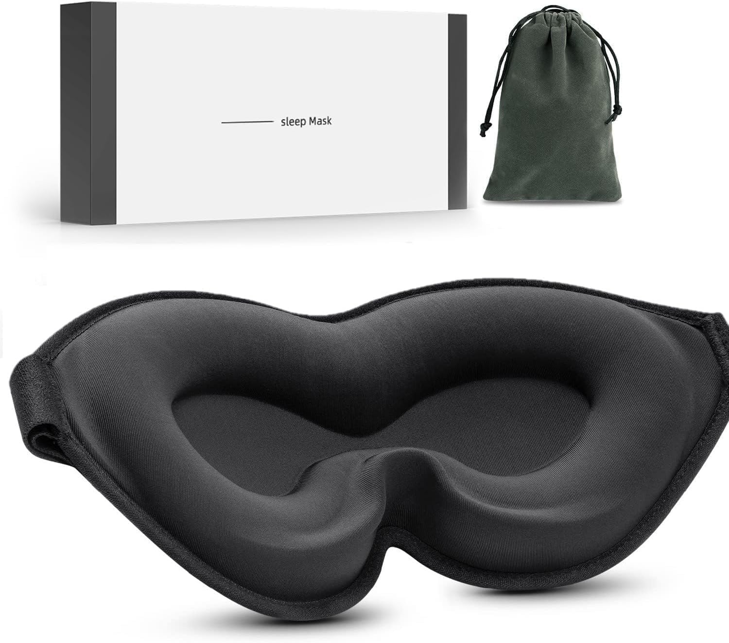 3D Contoured Sleep Eye Mask For Men & Women | Concave Cup Design, Total Light Blocking Blindfold | Soft Comfortable Eye Shade Fo