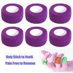 Baisunt 6 Pack 1 Inches Cohesive Bandage Self Adhesive Wrap Elastic Self Adherent Vet Wrap Breathable Self Stick Tape for Wrist,