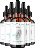 LIVORKA ZenCortex Drops, Liquid Supplement for Ear Health, Supports Healthy Hearing - 5 Bottles (150 Day Supply) - Pack of 5