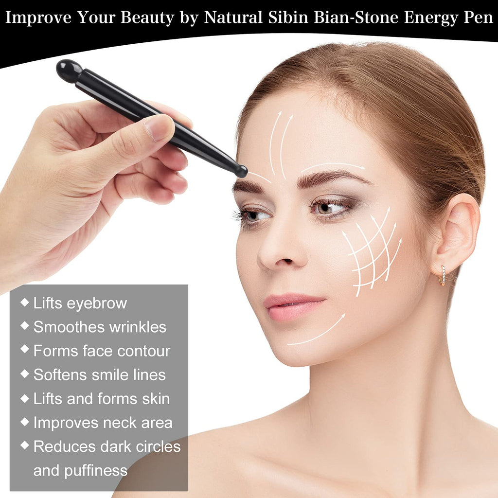 Bian Stone Manual Acupressure Pen-Trigger Point Massage Tool-Reflexology Pressure Point Massager for Full Body Relaxing Deep Tis