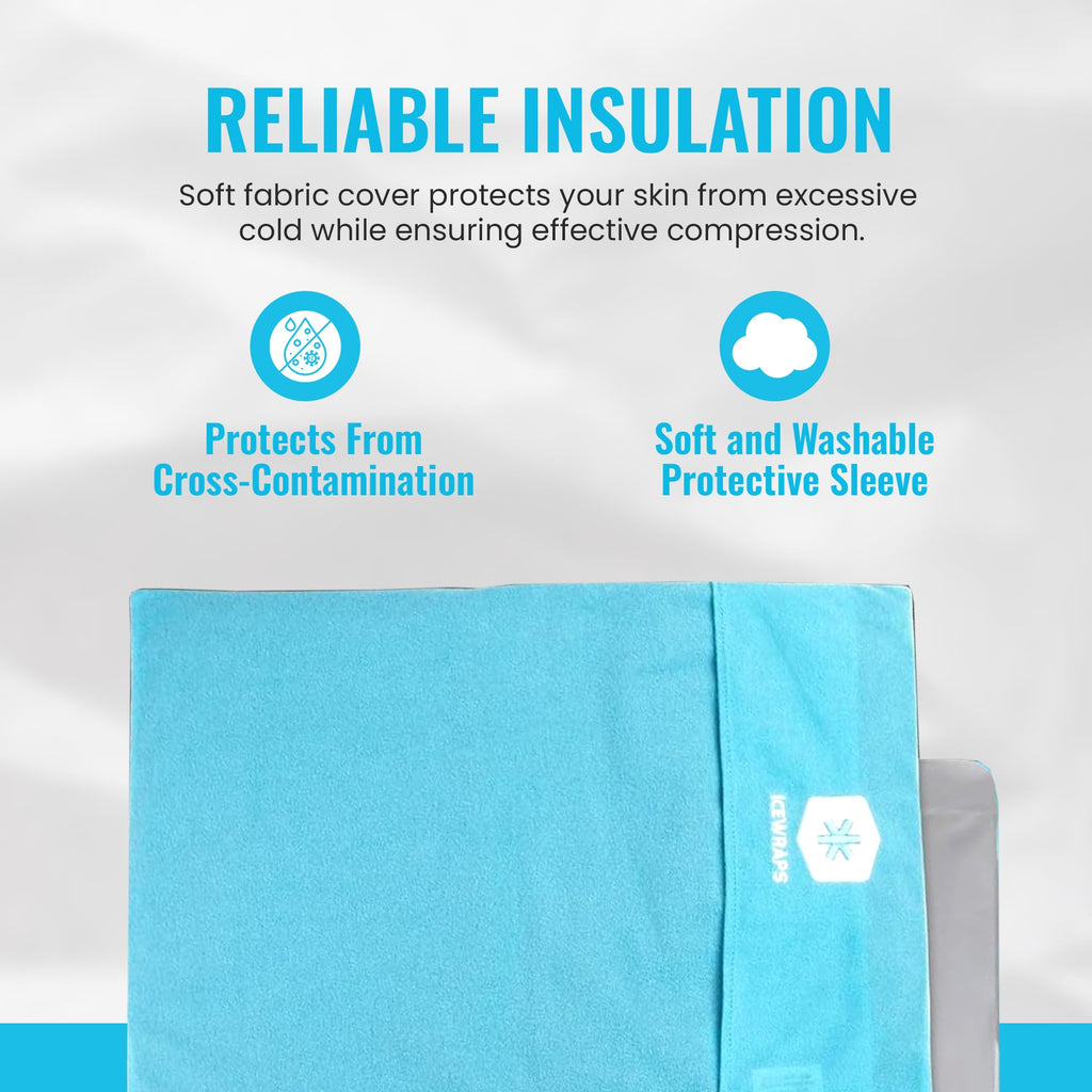 ICEWRAPS Extra Cover ONLY for 10x14 Clay Ice Pack | Reusable and Washable Soft Fabric Cover for Cold Pack | Fabric Cold Compress