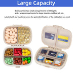 EveryBling Pill Organizer with Labels Bling Pocket Pill Case with Stickers Travel Medicine Kit Holder Small Purse Pill Box Conta