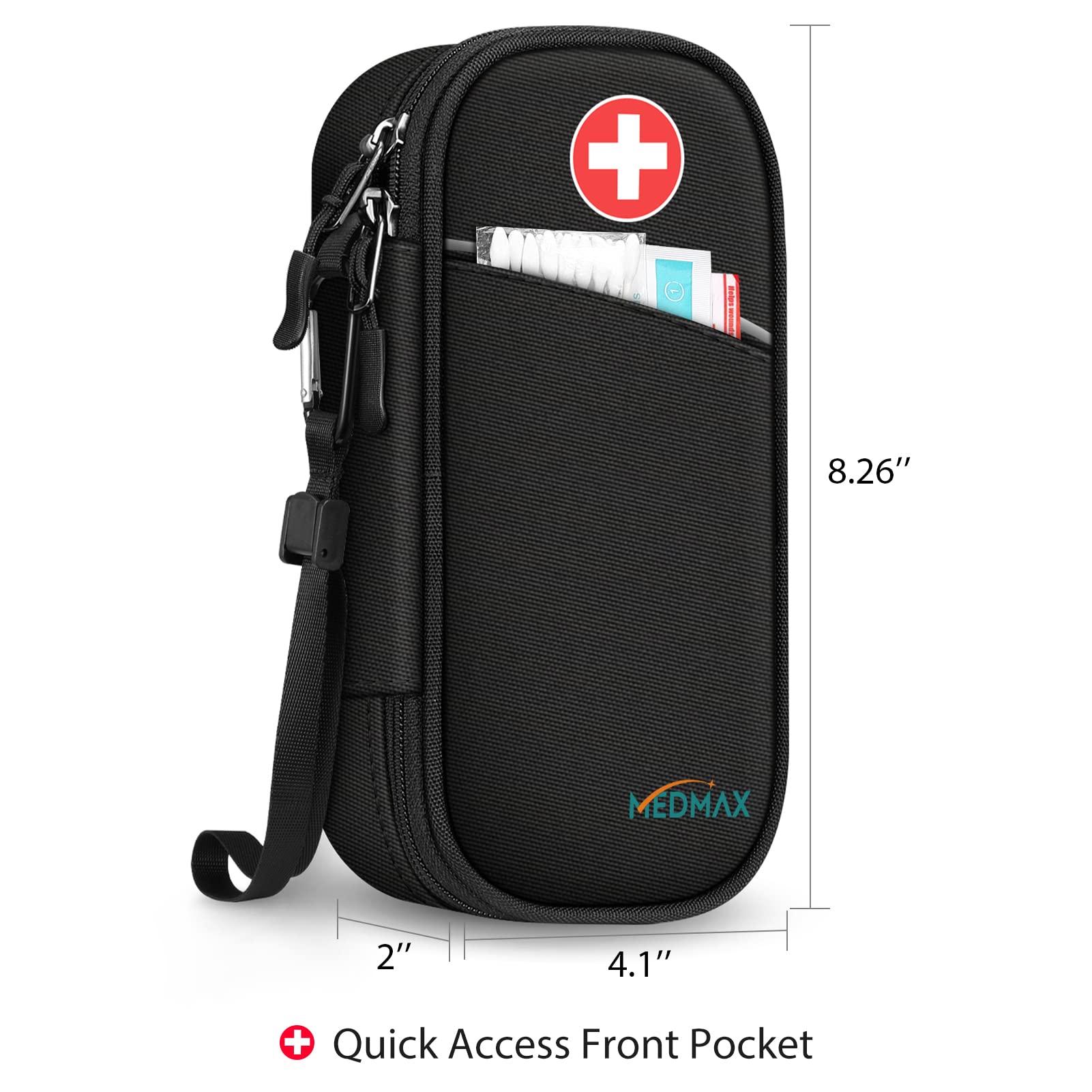 MEDMAX Insulin Cooler Travel Case with 2 Ice Pack, Water Resistant Insulated Diabetic Medication Organizer Carrying Bag with Ext