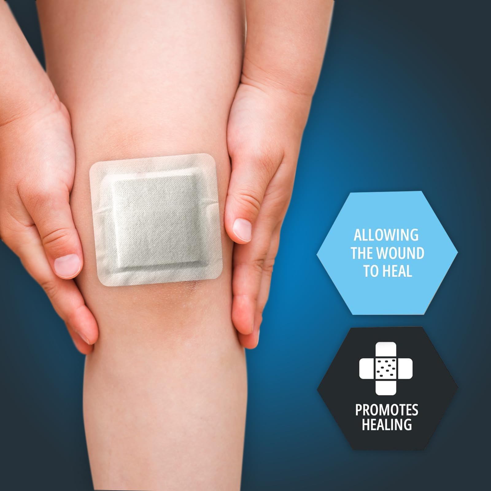 MED PRIDE Waterproof Silicone 6 X 6 Foam Wound Dressing (10-Count) Sterile, Adhesive Border | Home or Emergency Healing Supp