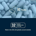 3M Disposable Earplugs For Quiet, Studying & Sleep, 80 Pairs (160 Plugs), Noise Reduction Rating (NRR) 32 dB, Comfortable All Ni