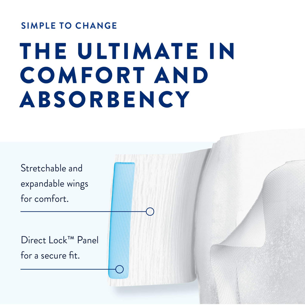 Prevail AIR Overnight Incontinence Briefs with Tabs - Unisex Adult Disposable Diaper with Overnight Absorbency - Size 1, 20 Coun