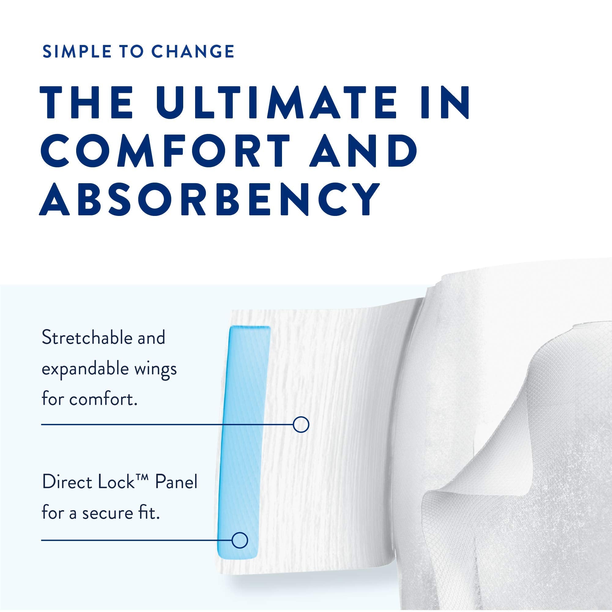Prevail AIR Overnight Incontinence Briefs with Tabs - Unisex Adult Disposable Diaper with Overnight Absorbency - Size 1, 20 Coun
