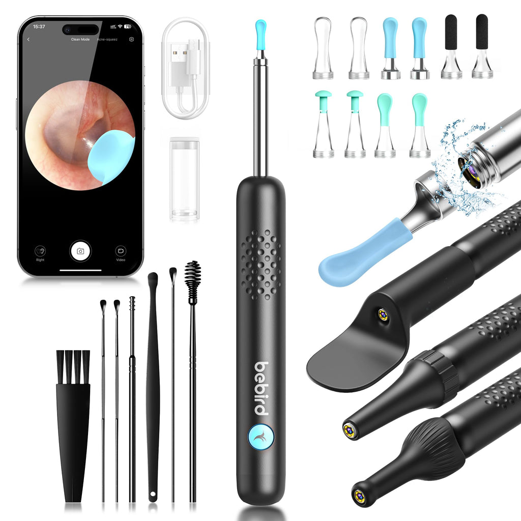BEBIRD R1 Wax Removal Tool for Ear - Spade Ear Canal Cleaner with Camera 1080P Earscope, Wax Remove Ear Picker with Vari Replace