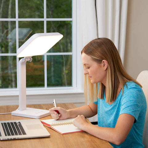 Theralite Aura Bright Light Therapy Lamp - 10,000 LUX LED - Sun Lamp Mood Light to Fight Low Energy and Sunlight Deprivation, Wh