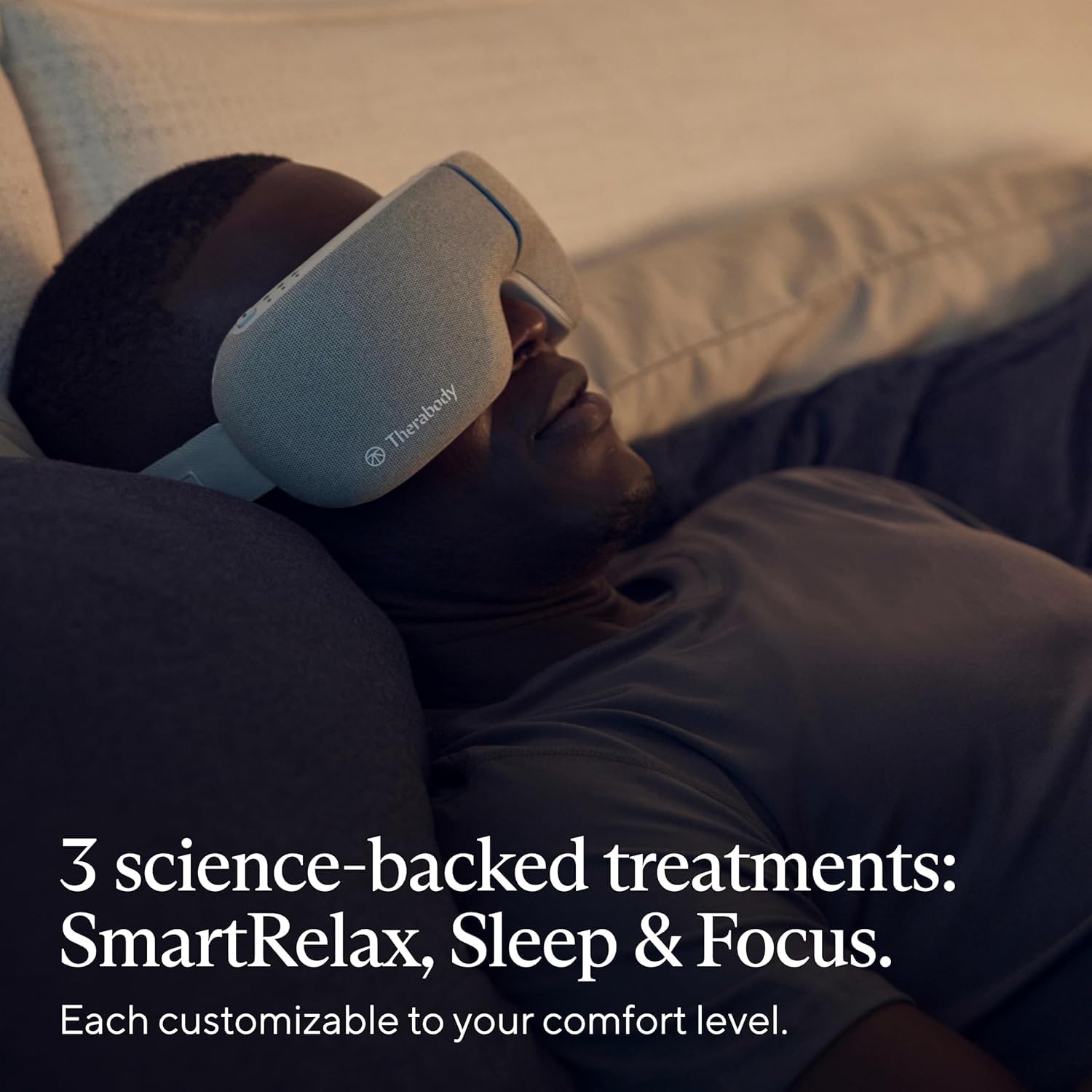 TheraGun Therabody SmartGoggles (1st Generation) Heated Eye Mask, Blackout Sleep Mask & Temple Massage for Personalized Relaxati