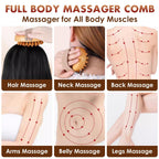 Melous Wooden Massage Comb, Body Scalp Trigger Point Massage Tool, Meridians Massager, Gua Sha Massager Comb for Body Relief & H